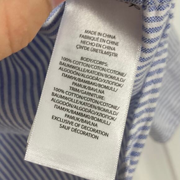 NWOT RALPH LAUREN Shirt Boys L Big-Pony Polo-Player #3 Navy-Stripe Blue White - Picture 5 of 7